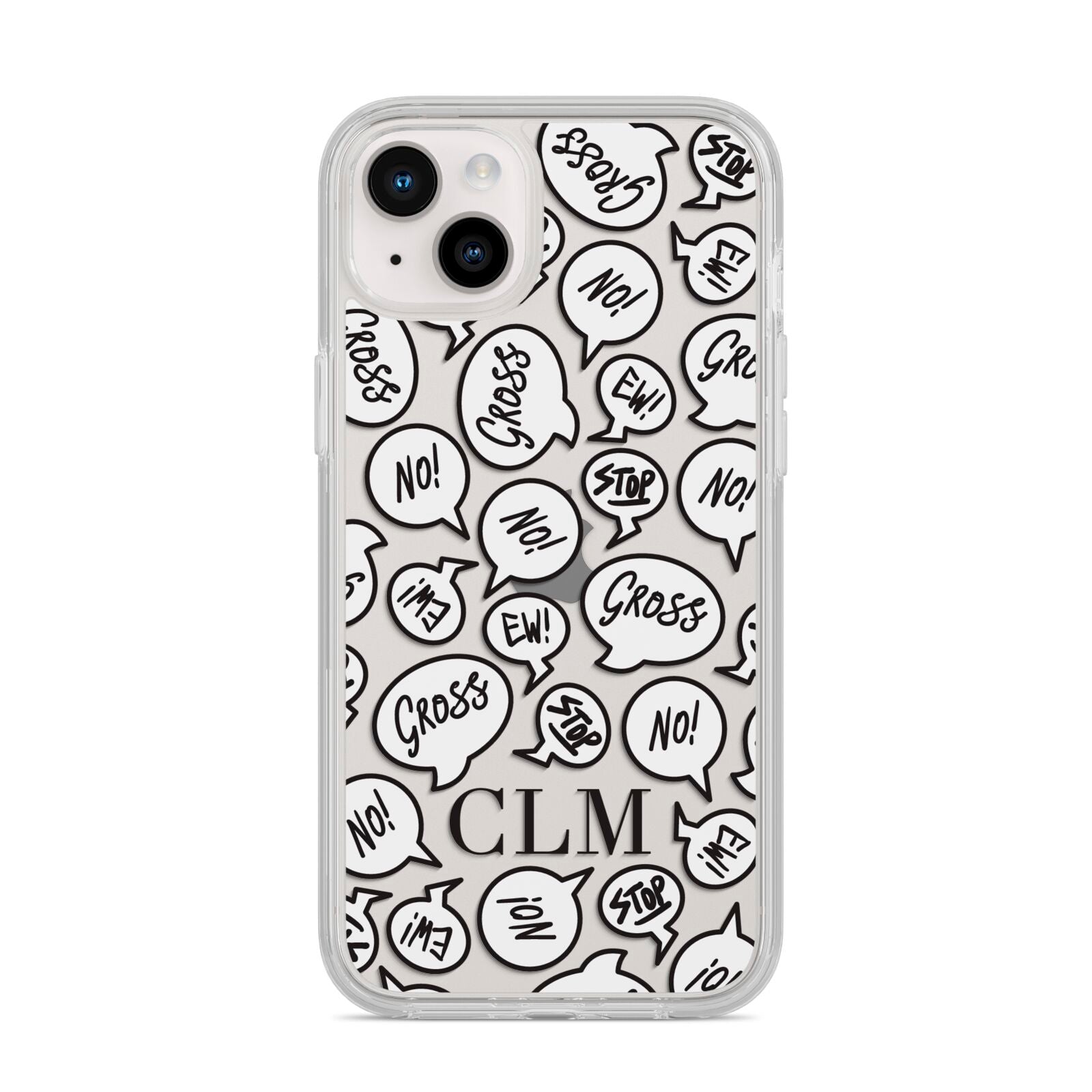 Personalised Sayings Initials iPhone 14 Plus Clear Tough Case Starlight