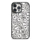 Personalised Sayings Initials iPhone 14 Pro Max Black Impact Case on Silver phone