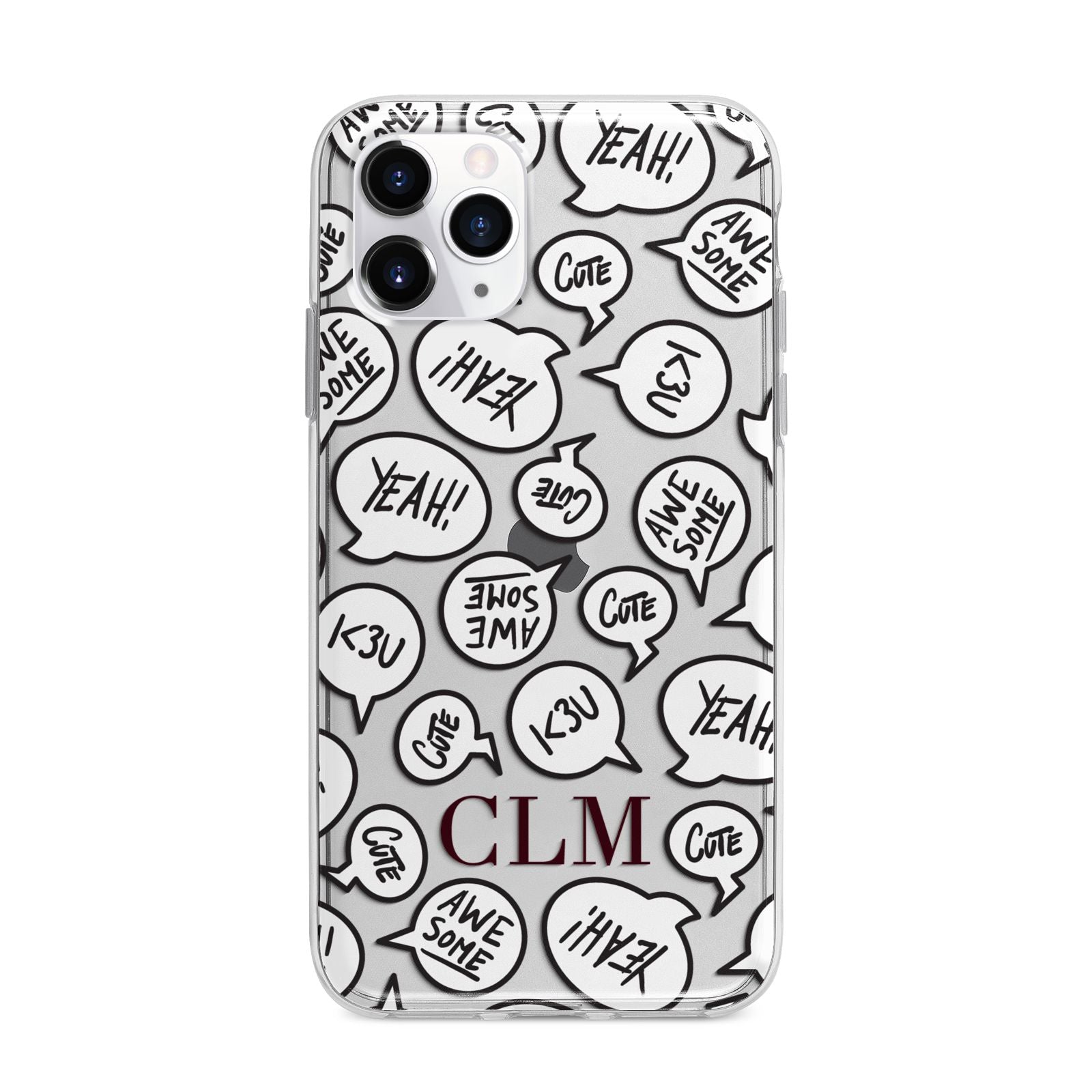 Personalised Sayings With Initials Apple iPhone 11 Pro Max in Silver with Bumper Case