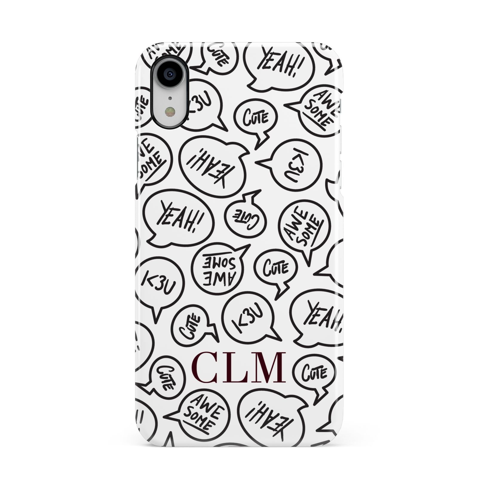 Personalised Sayings With Initials Apple iPhone XR White 3D Snap Case