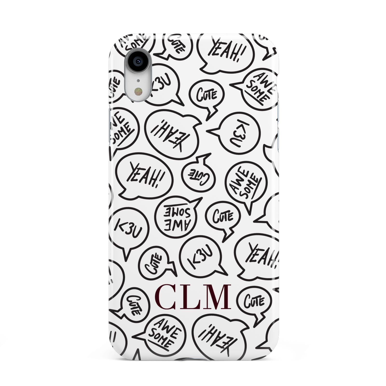 Personalised Sayings With Initials Apple iPhone XR White 3D Tough Case