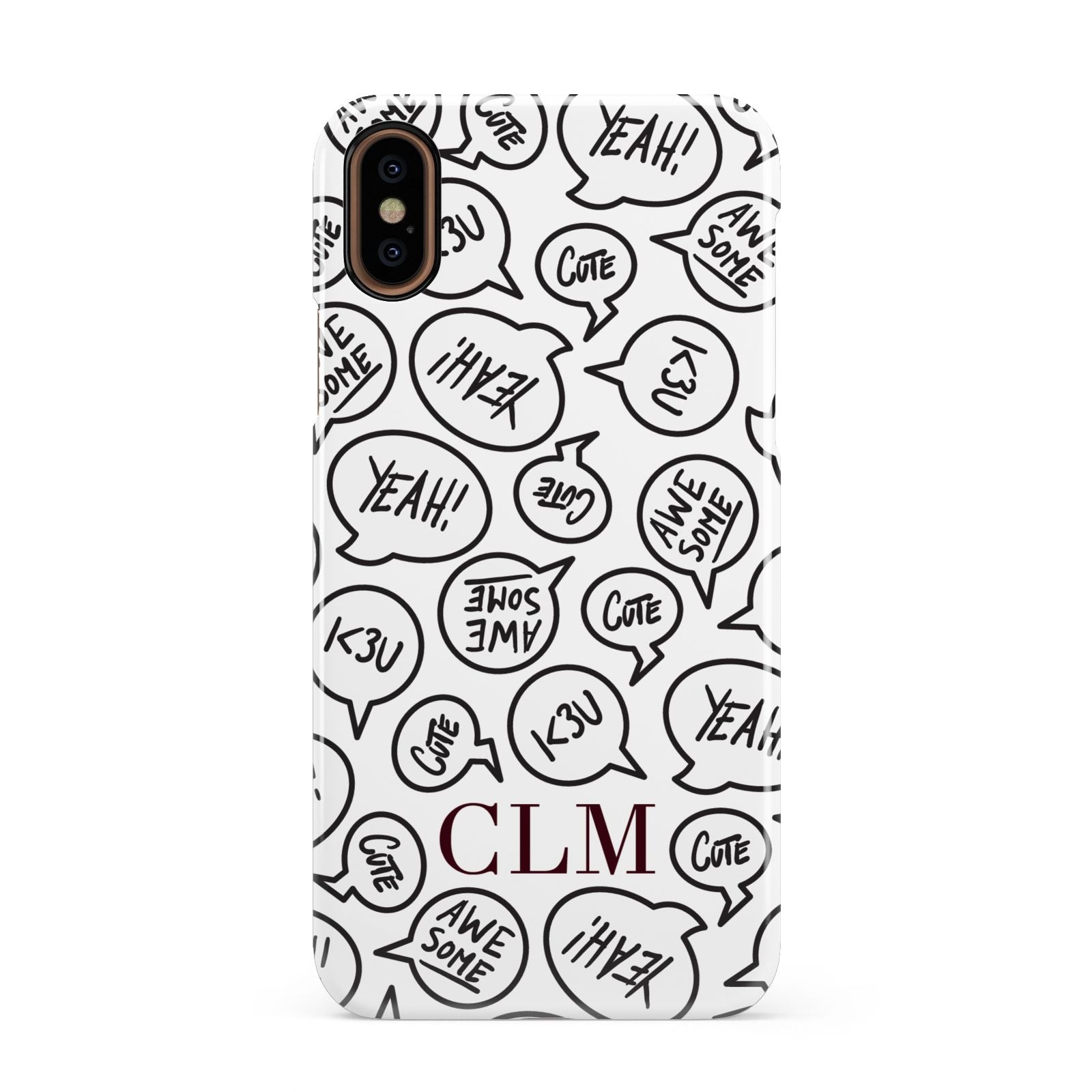 Personalised Sayings With Initials Apple iPhone XS 3D Snap Case