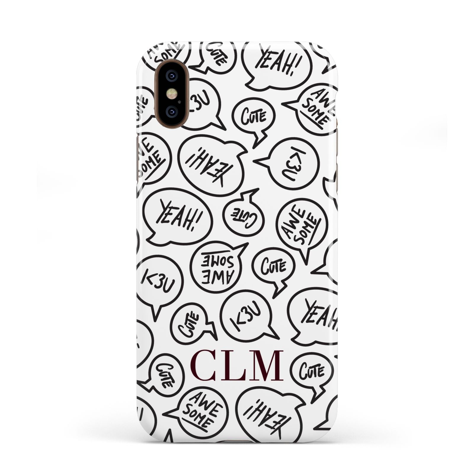 Personalised Sayings With Initials Apple iPhone XS 3D Tough