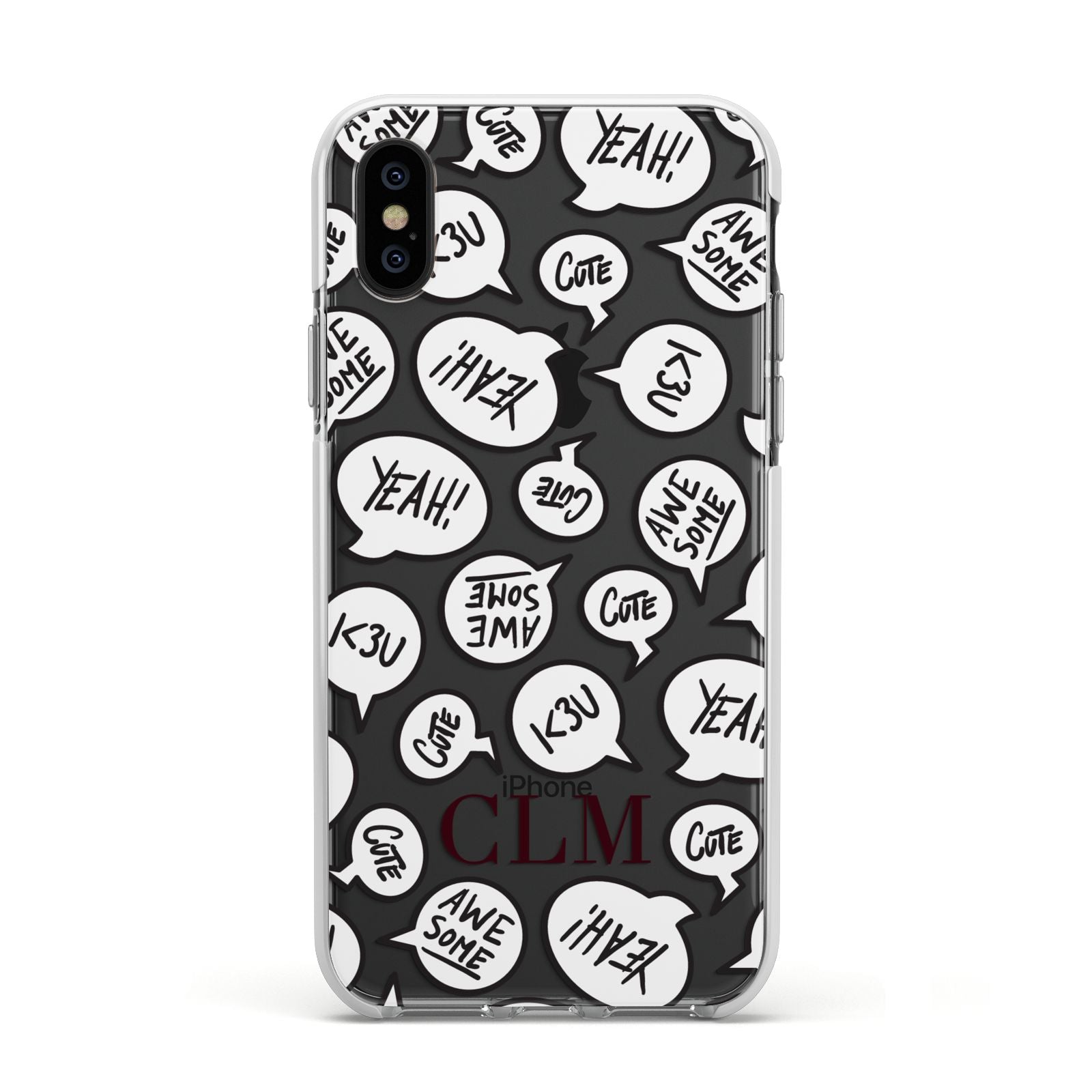 Personalised Sayings With Initials Apple iPhone Xs Impact Case White Edge on Black Phone