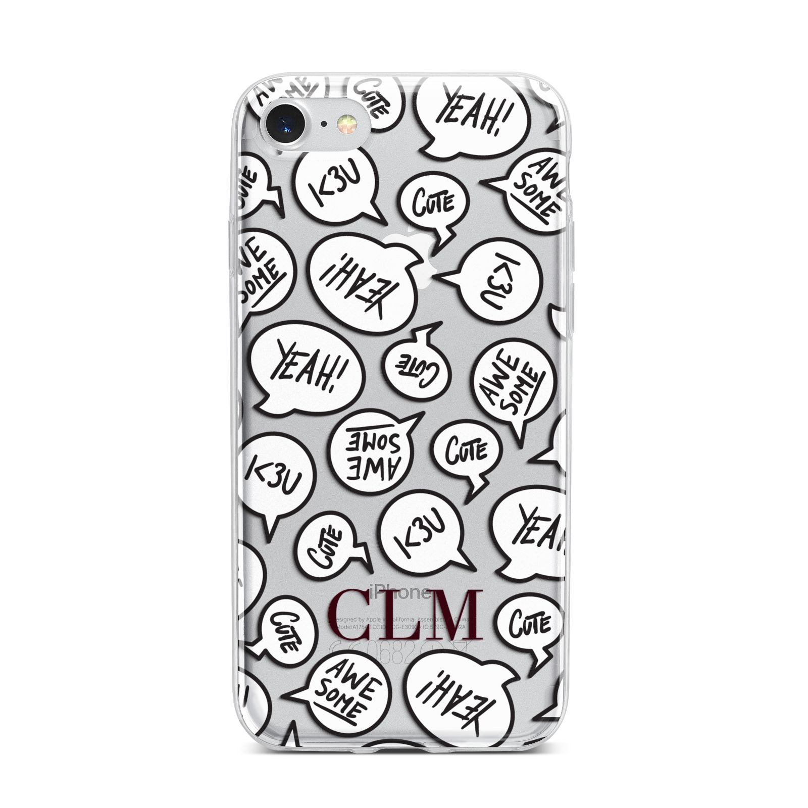 Personalised Sayings With Initials iPhone 7 Bumper Case on Silver iPhone