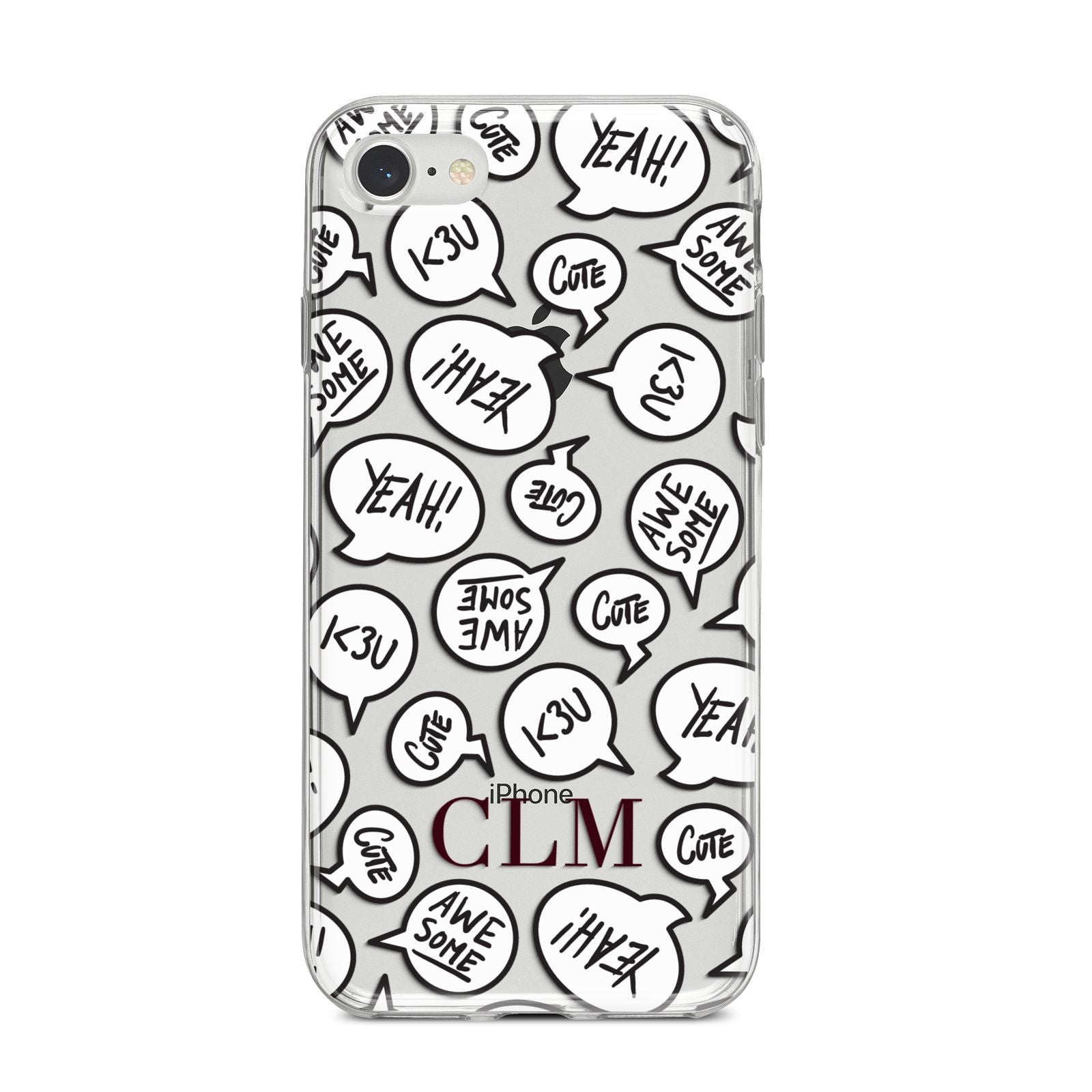 Personalised Sayings With Initials iPhone 8 Bumper Case on Silver iPhone