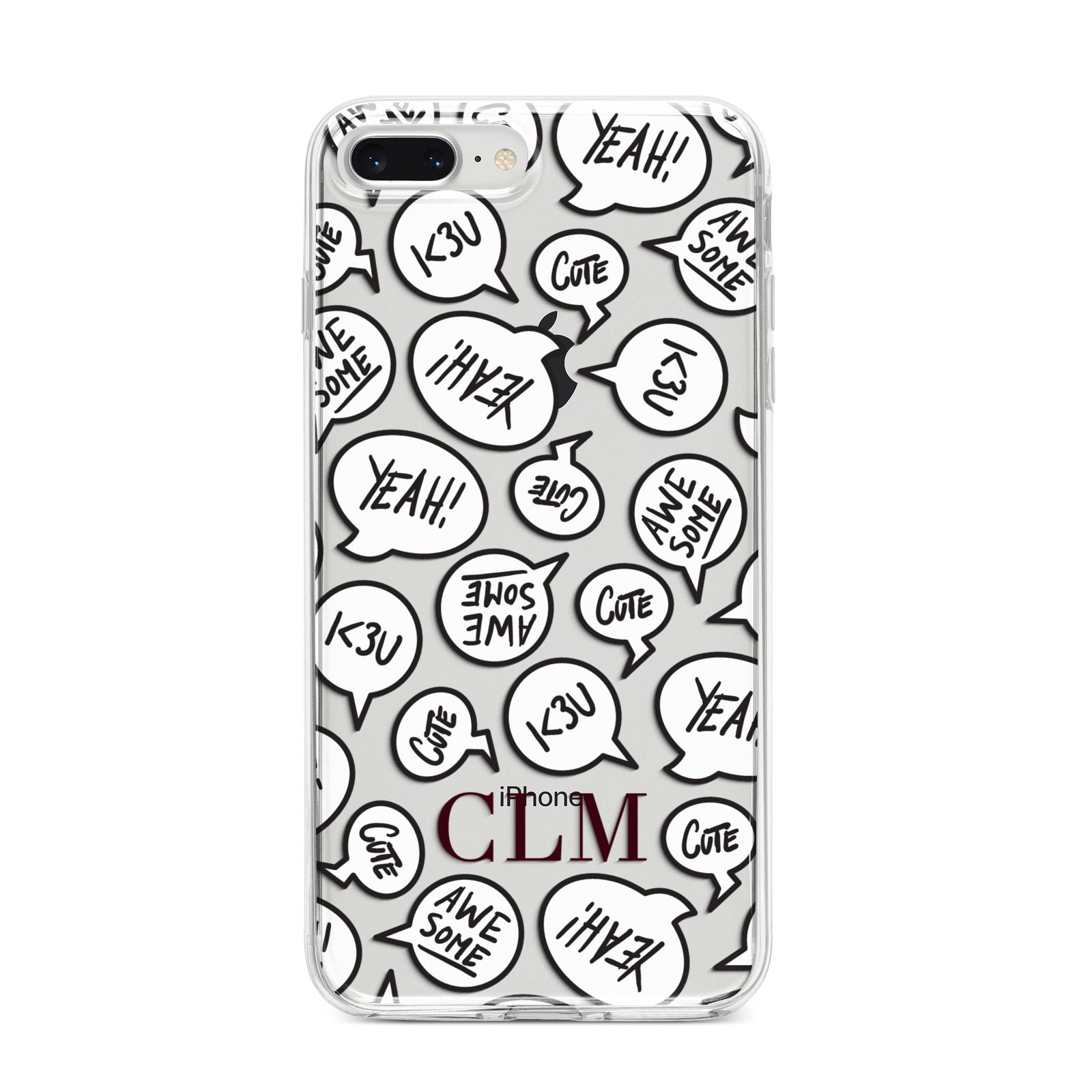 Personalised Sayings With Initials iPhone 8 Plus Bumper Case on Silver iPhone