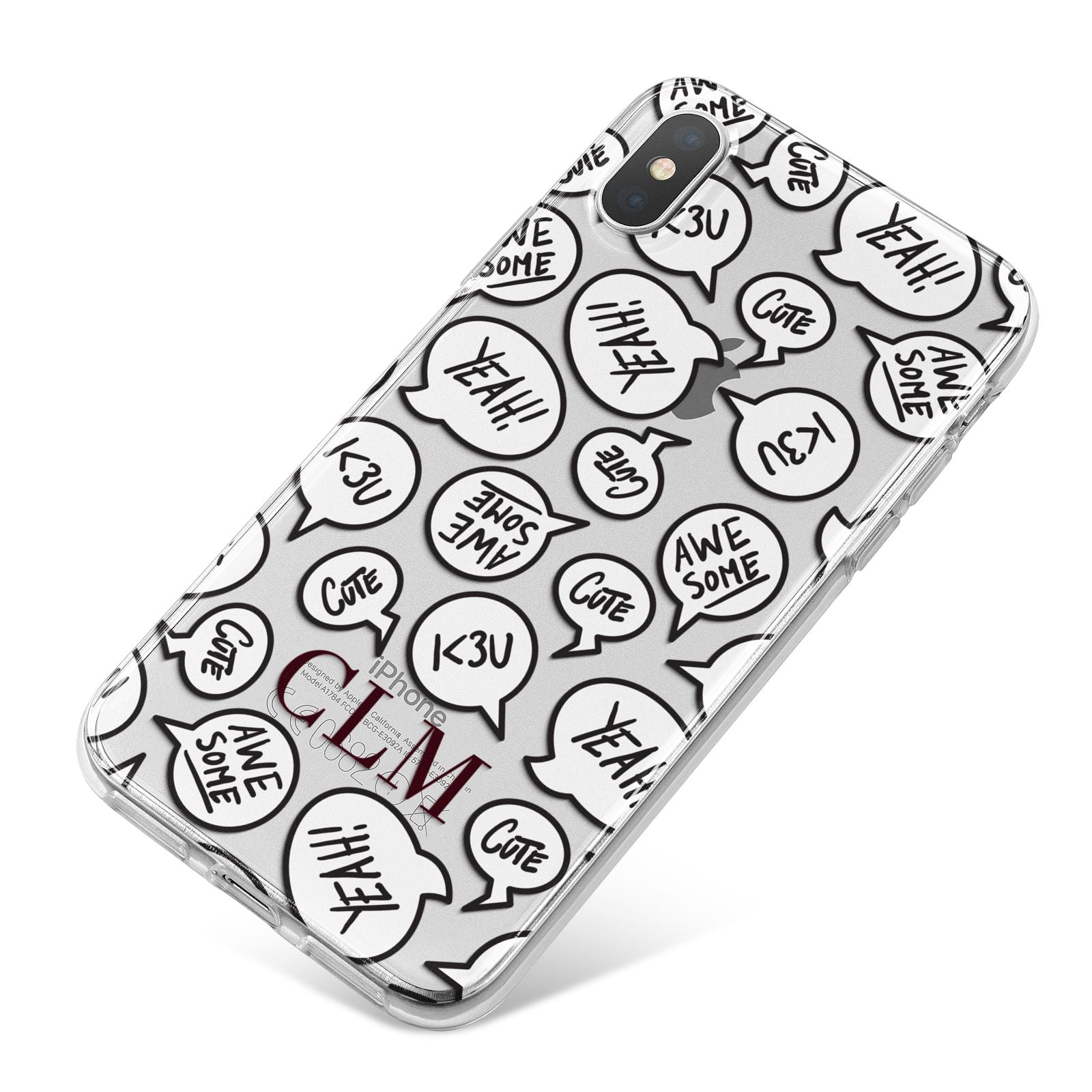 Personalised Sayings With Initials iPhone X Bumper Case on Silver iPhone