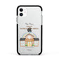 Personalised School Apple iPhone 11 in White with Black Impact Case