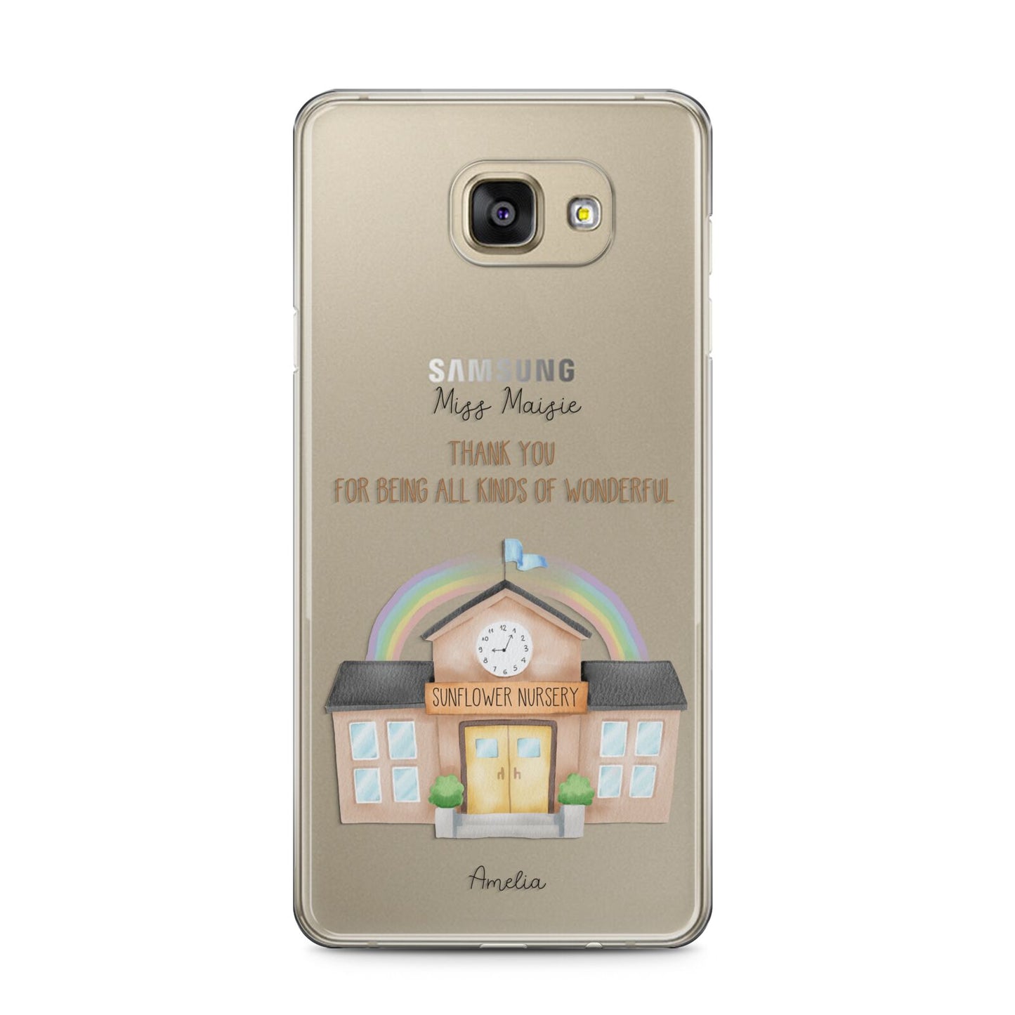 Personalised School Samsung Galaxy A5 2016 Case on gold phone