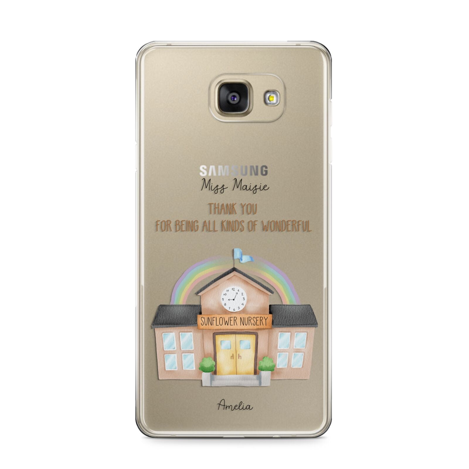 Personalised School Samsung Galaxy A9 2016 Case on gold phone