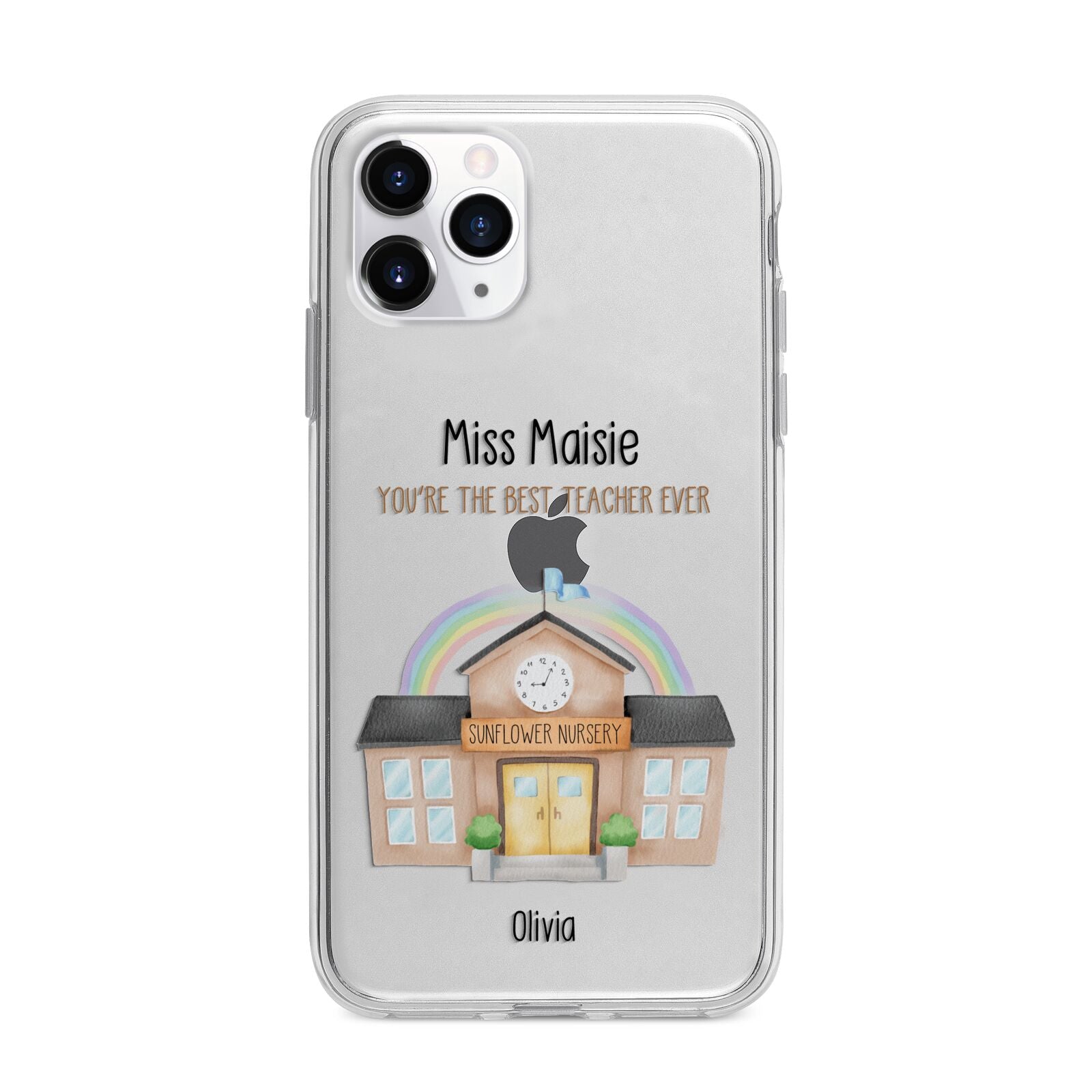 Personalised School Teacher Apple iPhone 11 Pro in Silver with Bumper Case