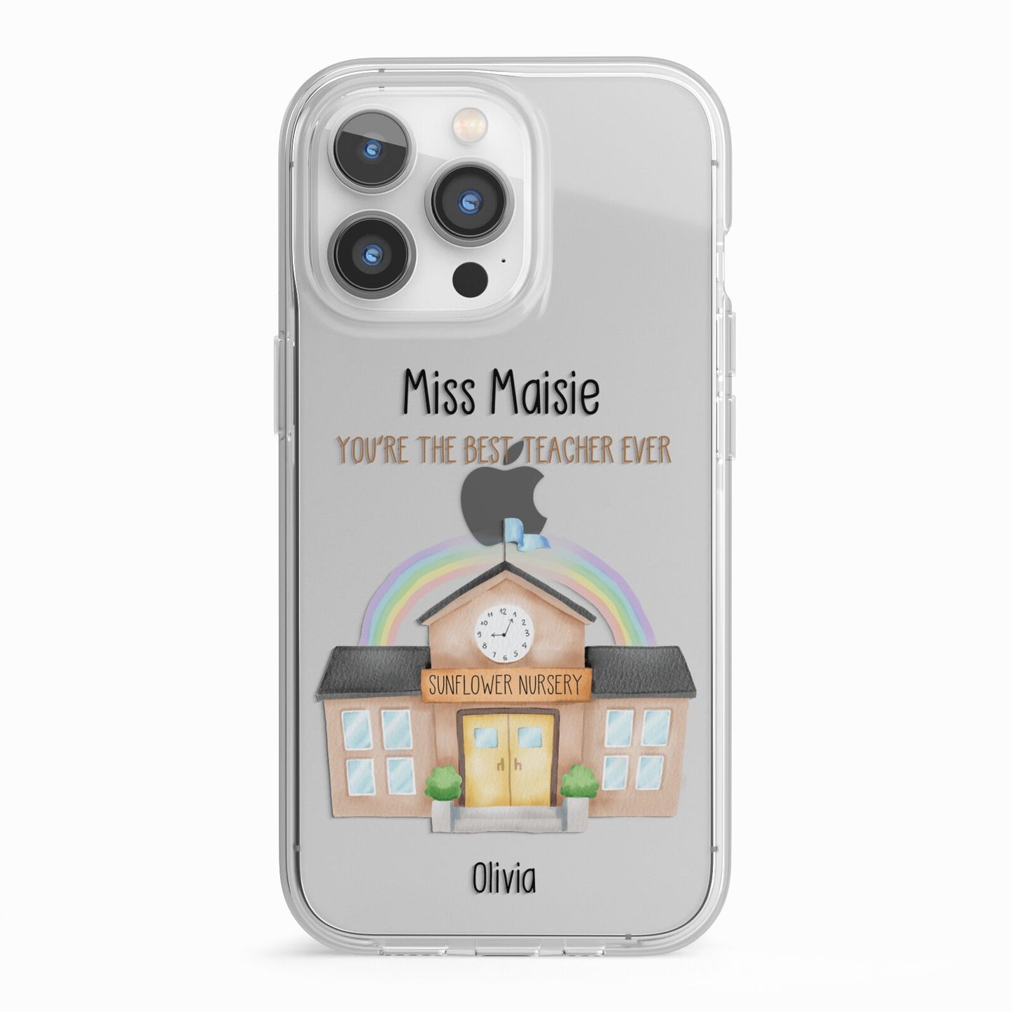 Personalised School Teacher iPhone 13 Pro TPU Impact Case with White Edges