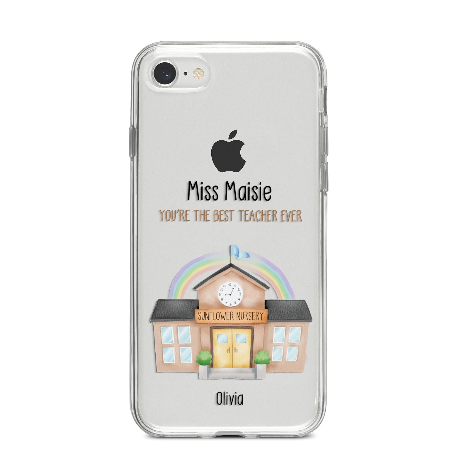 Personalised School Teacher iPhone 8 Bumper Case on Silver iPhone