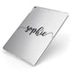 Personalised Scroll Name Handwritten Clear Custom Apple iPad Case on Silver iPad Side View