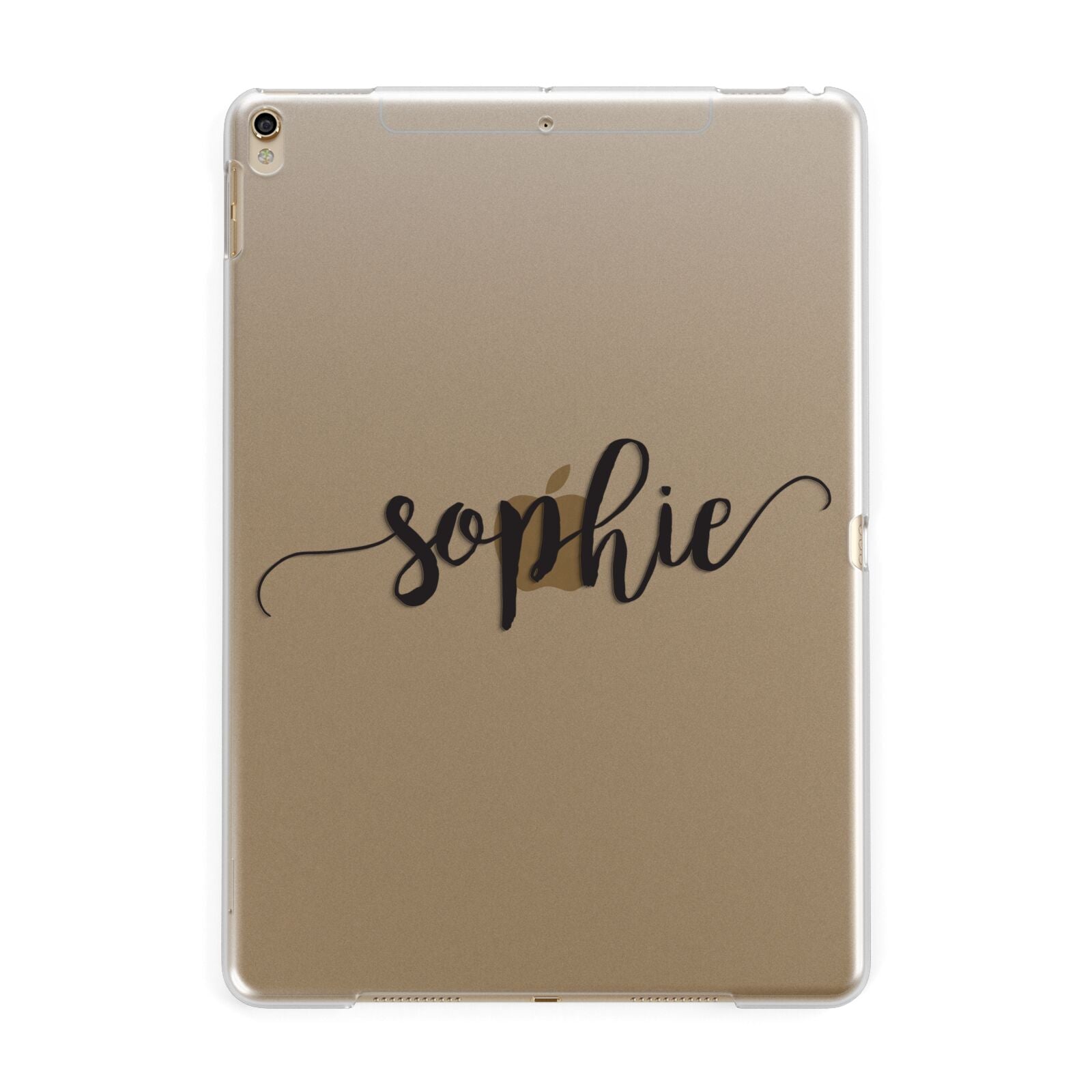 Personalised Scroll Name Handwritten Clear Custom Apple iPad Gold Case