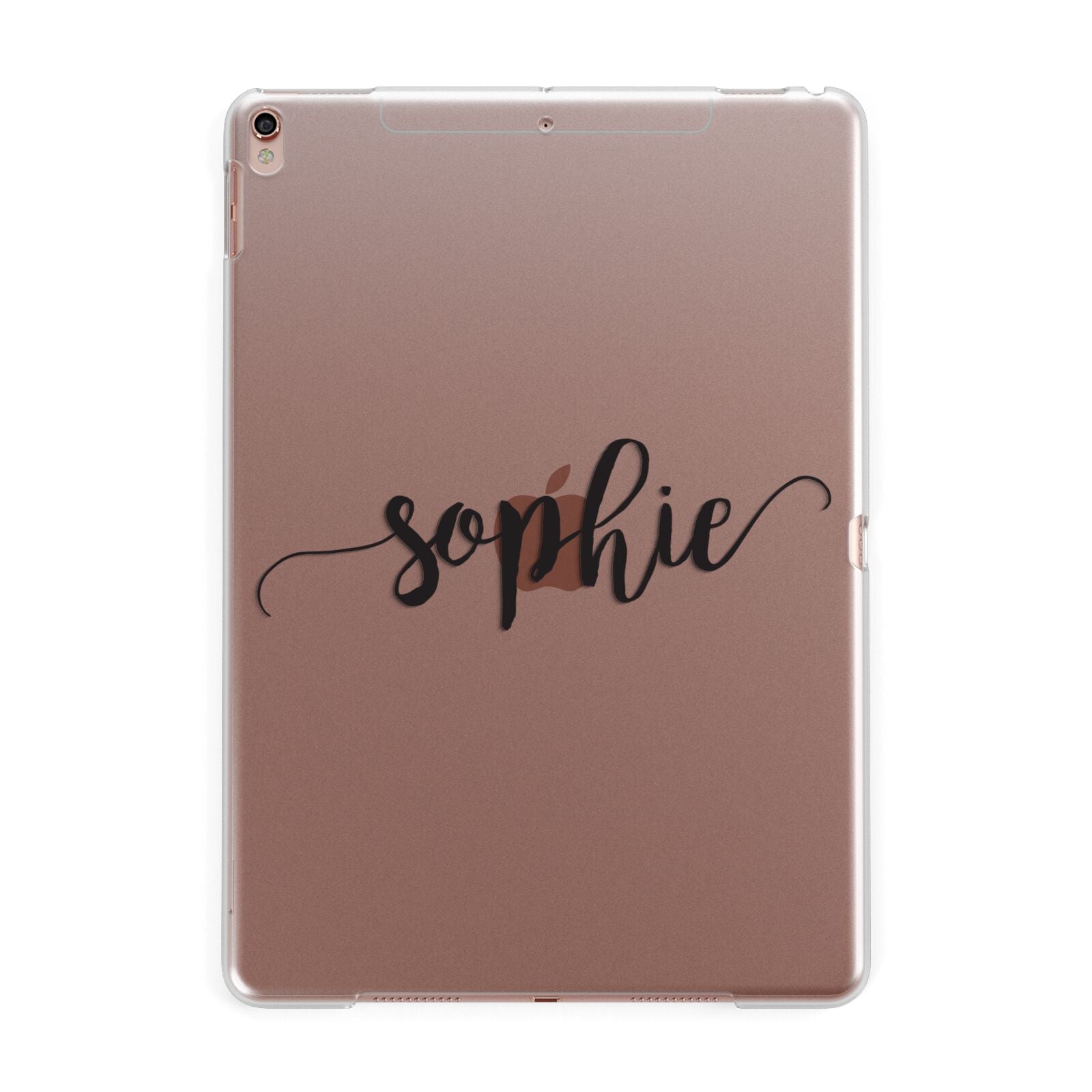 Personalised Scroll Name Handwritten Clear Custom Apple iPad Rose Gold Case