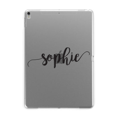 Personalised Scroll Name Handwritten Clear Custom Apple iPad Silver Case