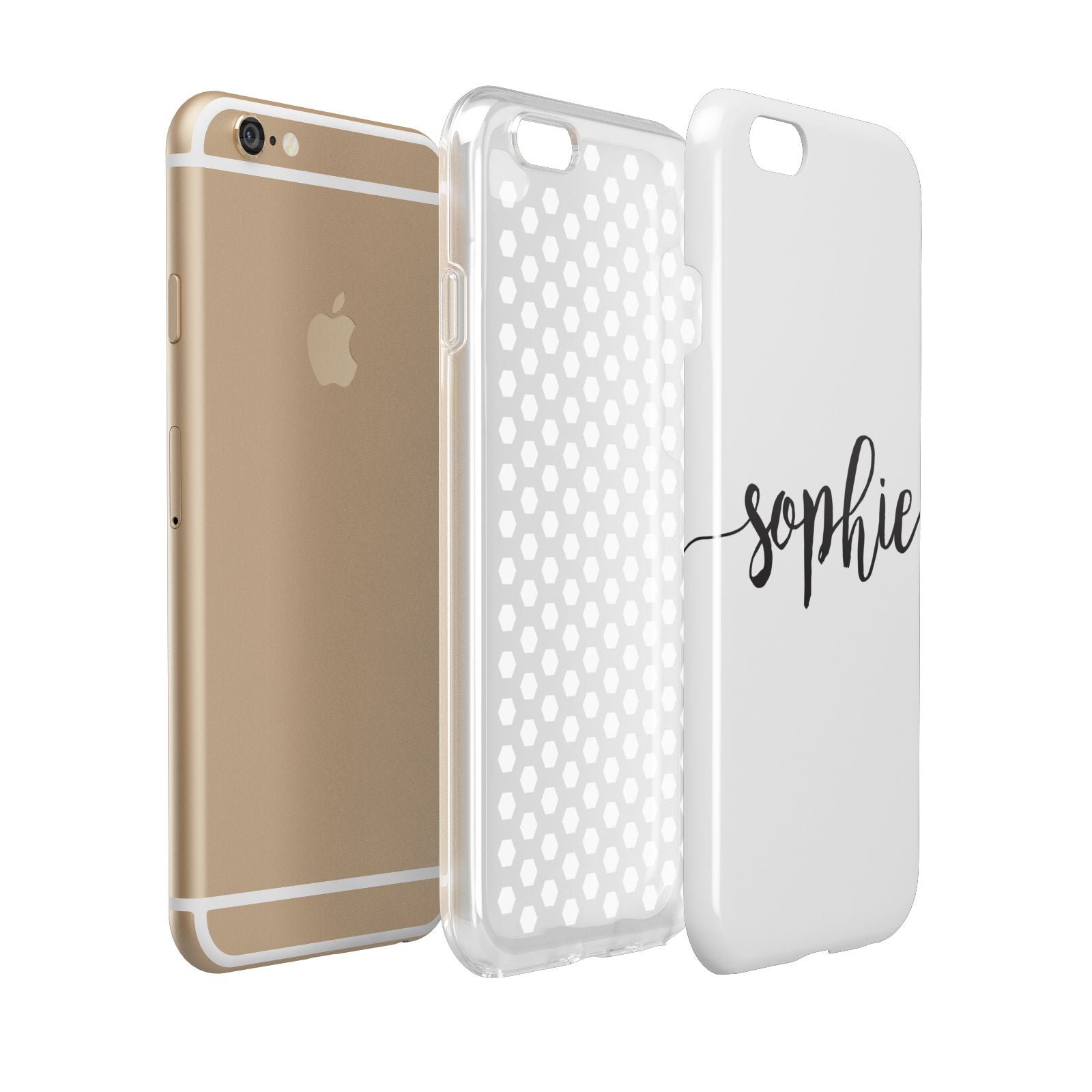Personalised Scroll Name Handwritten Clear Custom Apple iPhone 6 3D Tough Case Expanded view