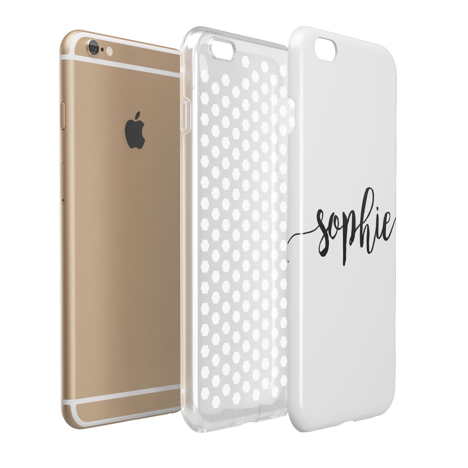 Personalised Scroll Name Handwritten Clear Custom Apple iPhone 6 Plus 3D Tough Case Expand Detail Image