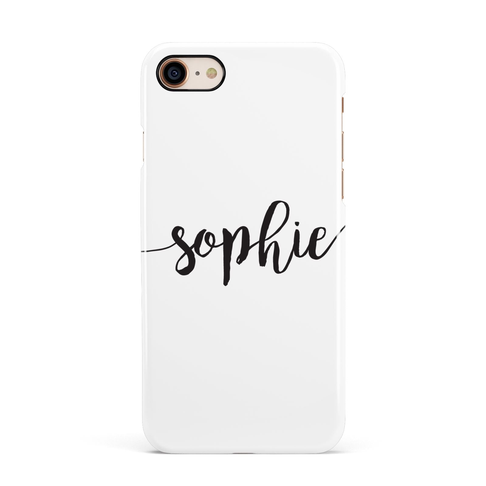 Personalised Scroll Name Handwritten Clear Custom Apple iPhone 7 8 3D Snap Case