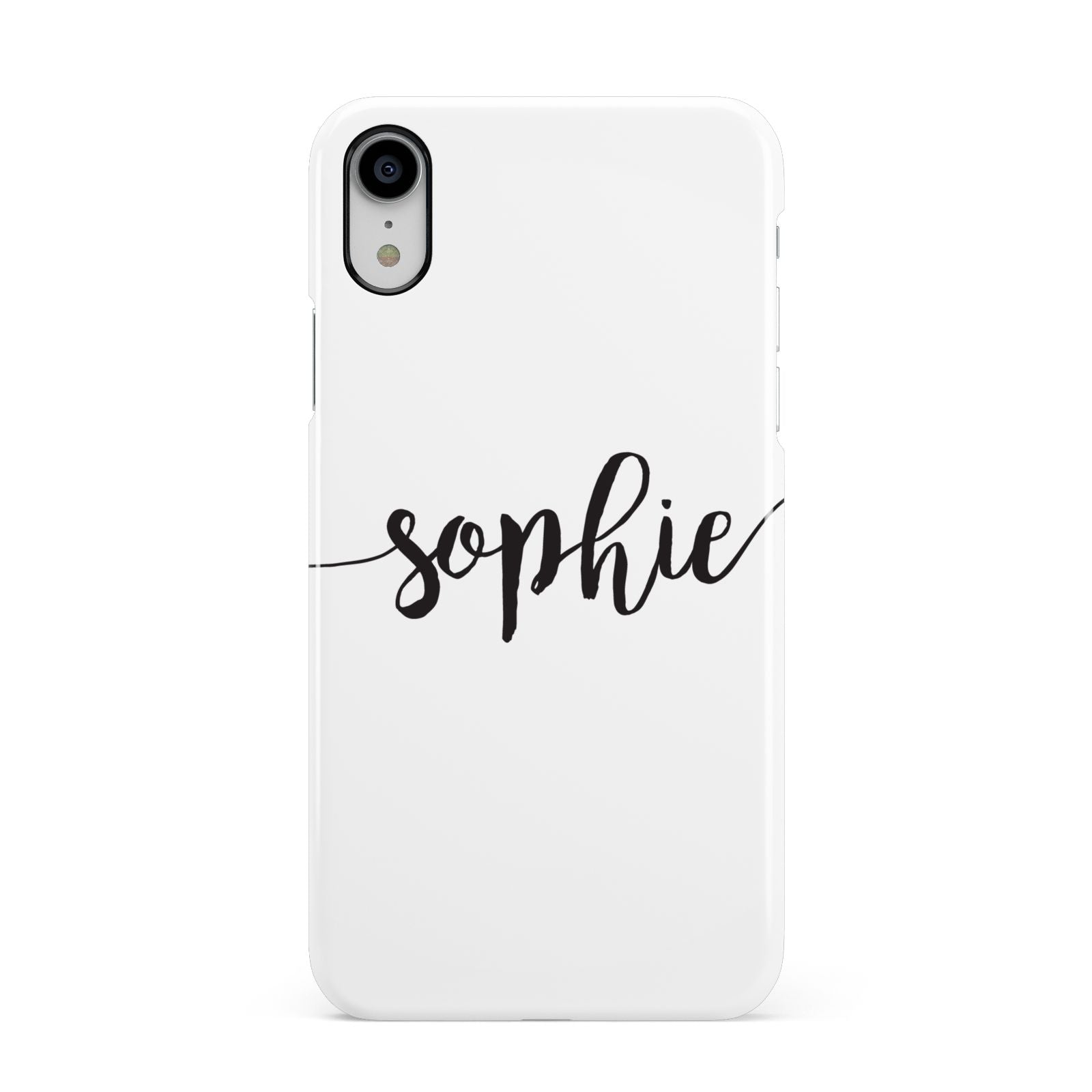 Personalised Scroll Name Handwritten Clear Custom Apple iPhone XR White 3D Snap Case