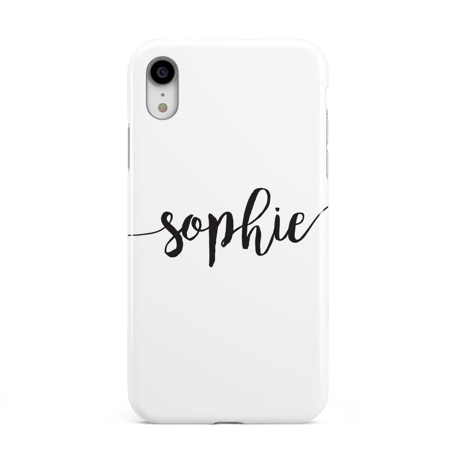 Personalised Scroll Name Handwritten Clear Custom Apple iPhone XR White 3D Tough Case