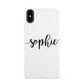 Personalised Scroll Name Handwritten Clear Custom Apple iPhone XS 3D Snap Case