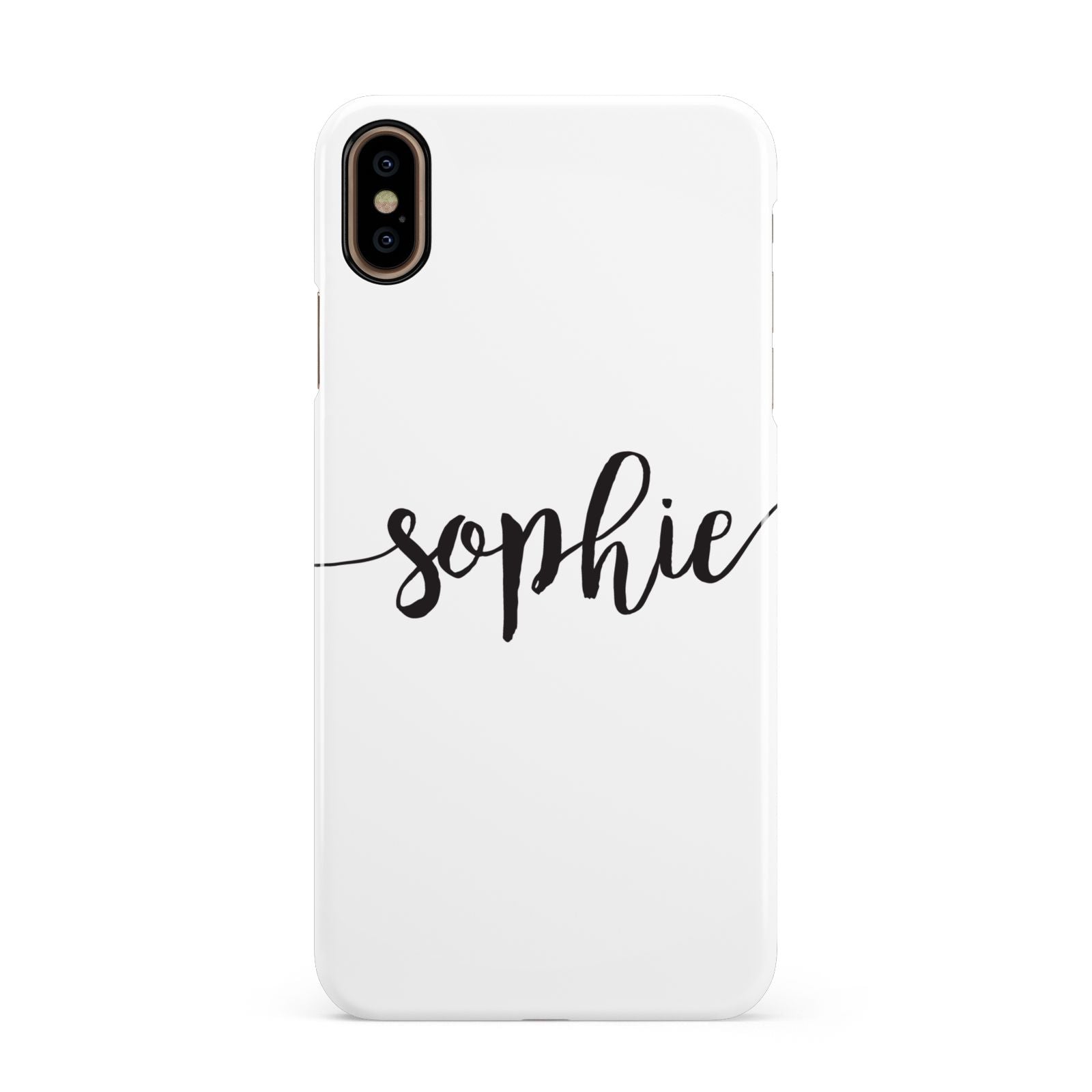 Personalised Scroll Name Handwritten Clear Custom Apple iPhone Xs Max 3D Snap Case