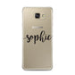Personalised Scroll Name Handwritten Clear Custom Samsung Galaxy A7 2016 Case on gold phone