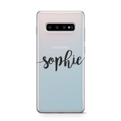 Personalised Scroll Name Handwritten Clear Custom Samsung Galaxy S10 Case