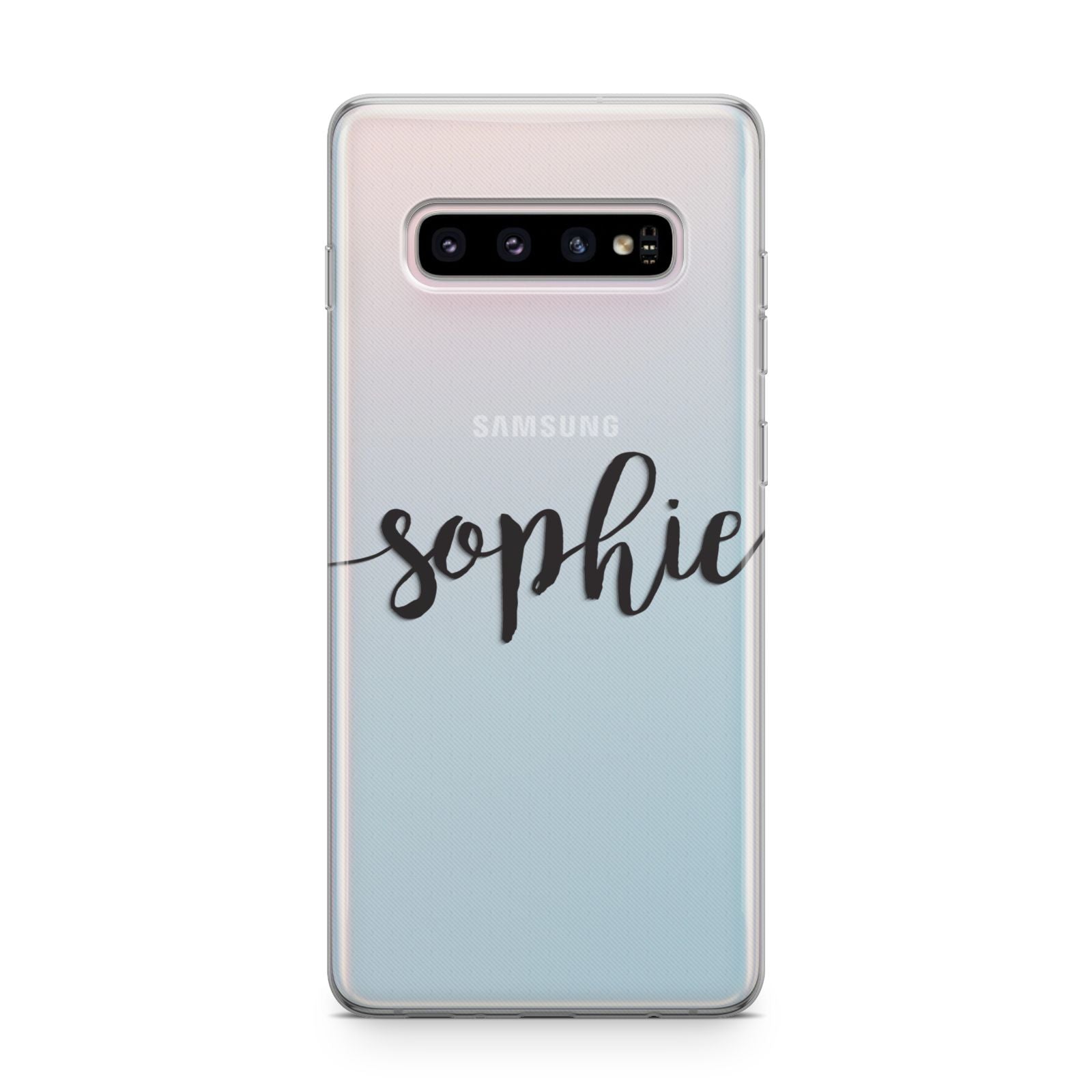 Personalised Scroll Name Handwritten Clear Custom Samsung Galaxy S10 Plus Case