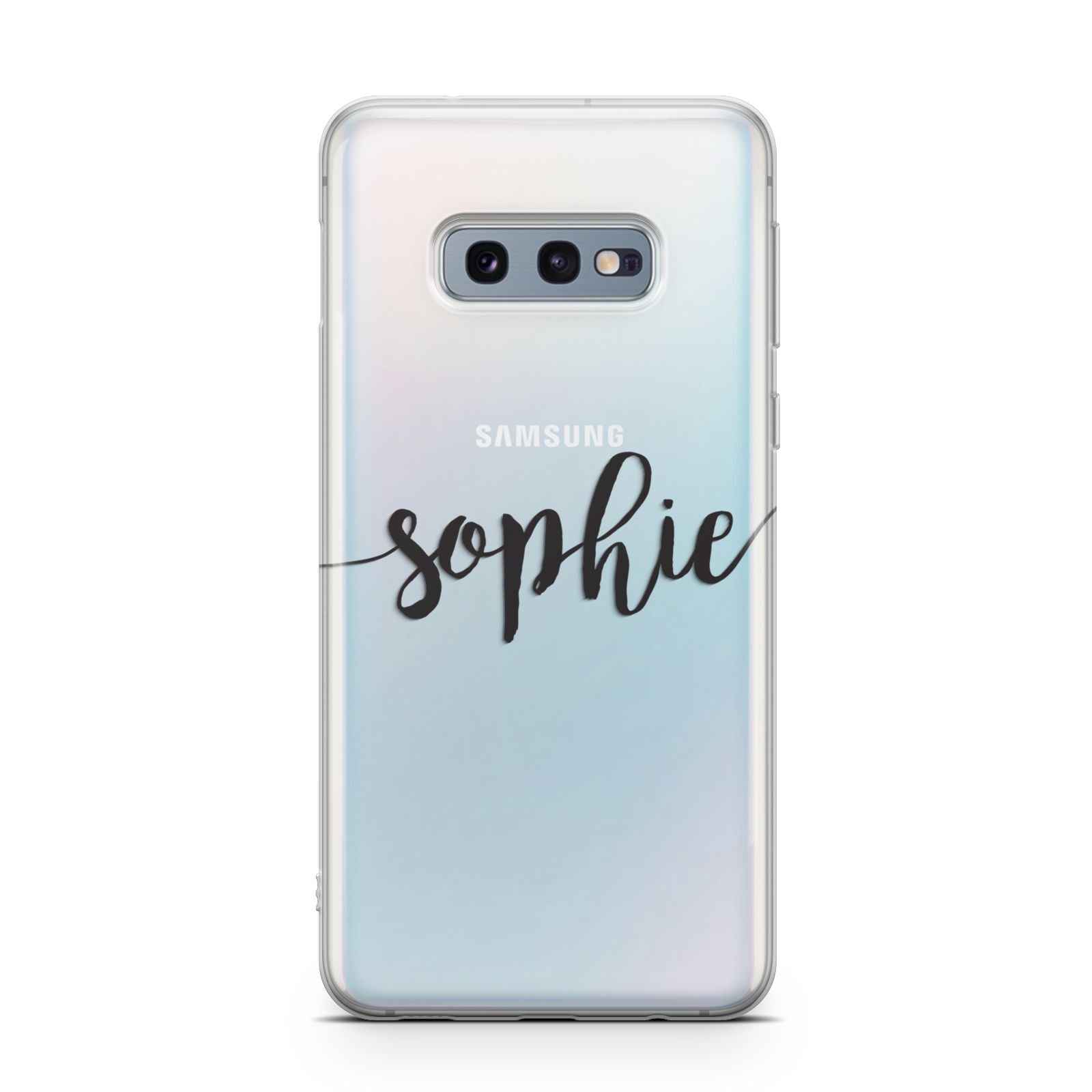 Personalised Scroll Name Handwritten Clear Custom Samsung Galaxy S10E Case