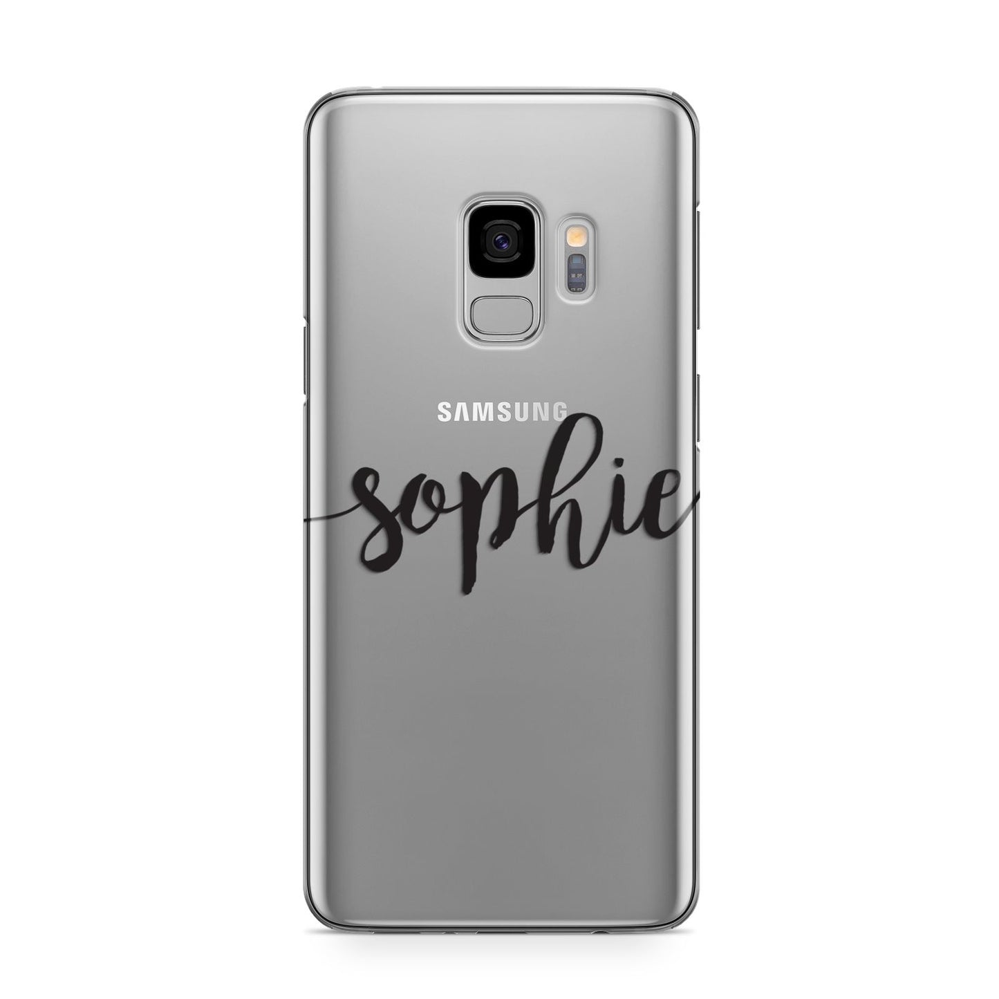 Personalised Scroll Name Handwritten Clear Custom Samsung Galaxy S9 Case