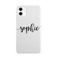 Personalised Scroll Name Handwritten Clear Custom iPhone 11 3D Snap Case