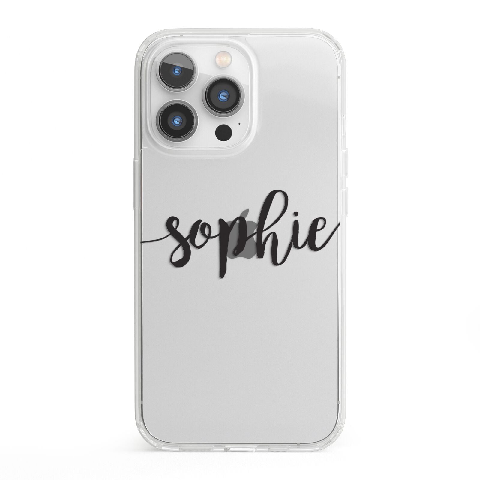 Personalised Scroll Name Handwritten Clear Custom iPhone 13 Pro Clear Bumper Case