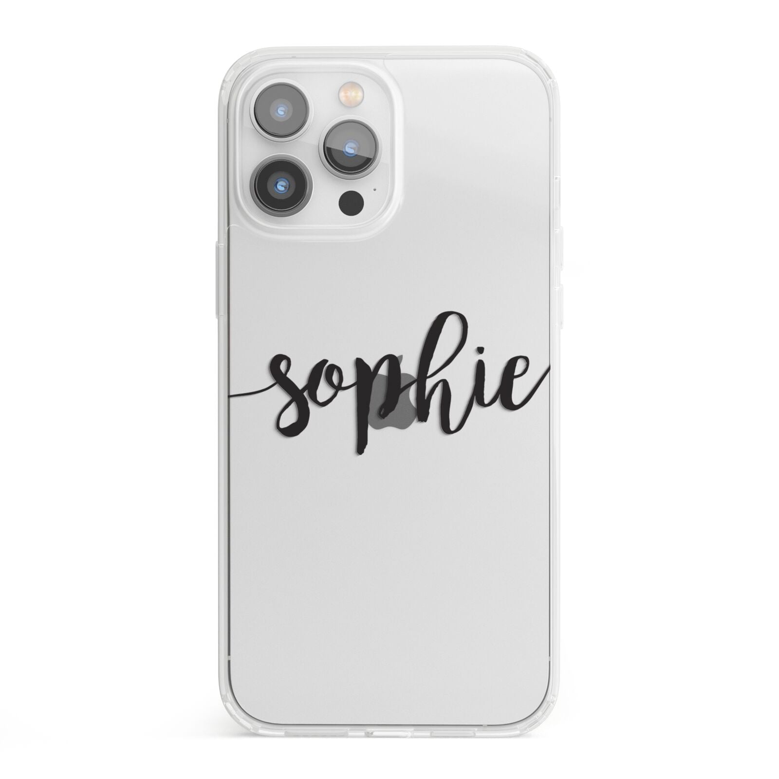 Personalised Scroll Name Handwritten Clear Custom iPhone 13 Pro Max Clear Bumper Case