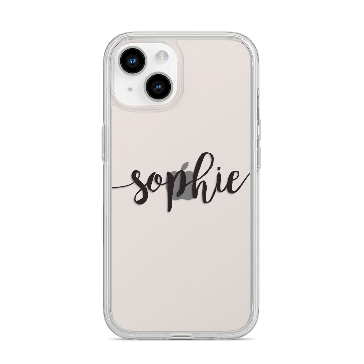 Personalised Scroll Name Handwritten Clear Custom iPhone 14 Clear Tough Case Starlight
