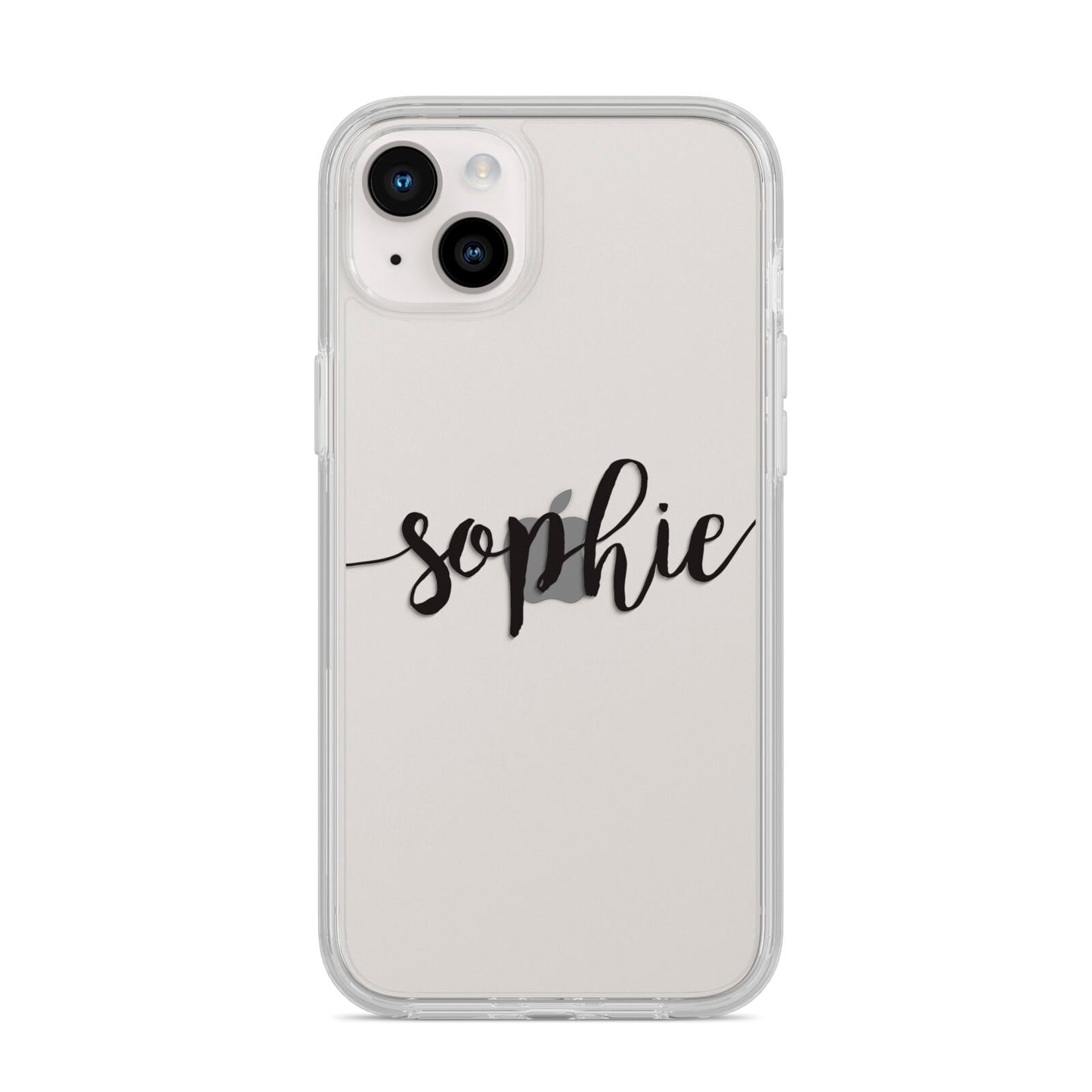 Personalised Scroll Name Handwritten Clear Custom iPhone 14 Plus Clear Tough Case Starlight