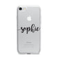 Personalised Scroll Name Handwritten Clear Custom iPhone 7 Bumper Case on Silver iPhone