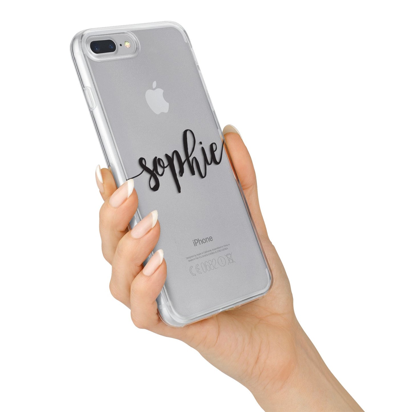 Personalised Scroll Name Handwritten Clear Custom iPhone 7 Plus Bumper Case on Silver iPhone Alternative Image