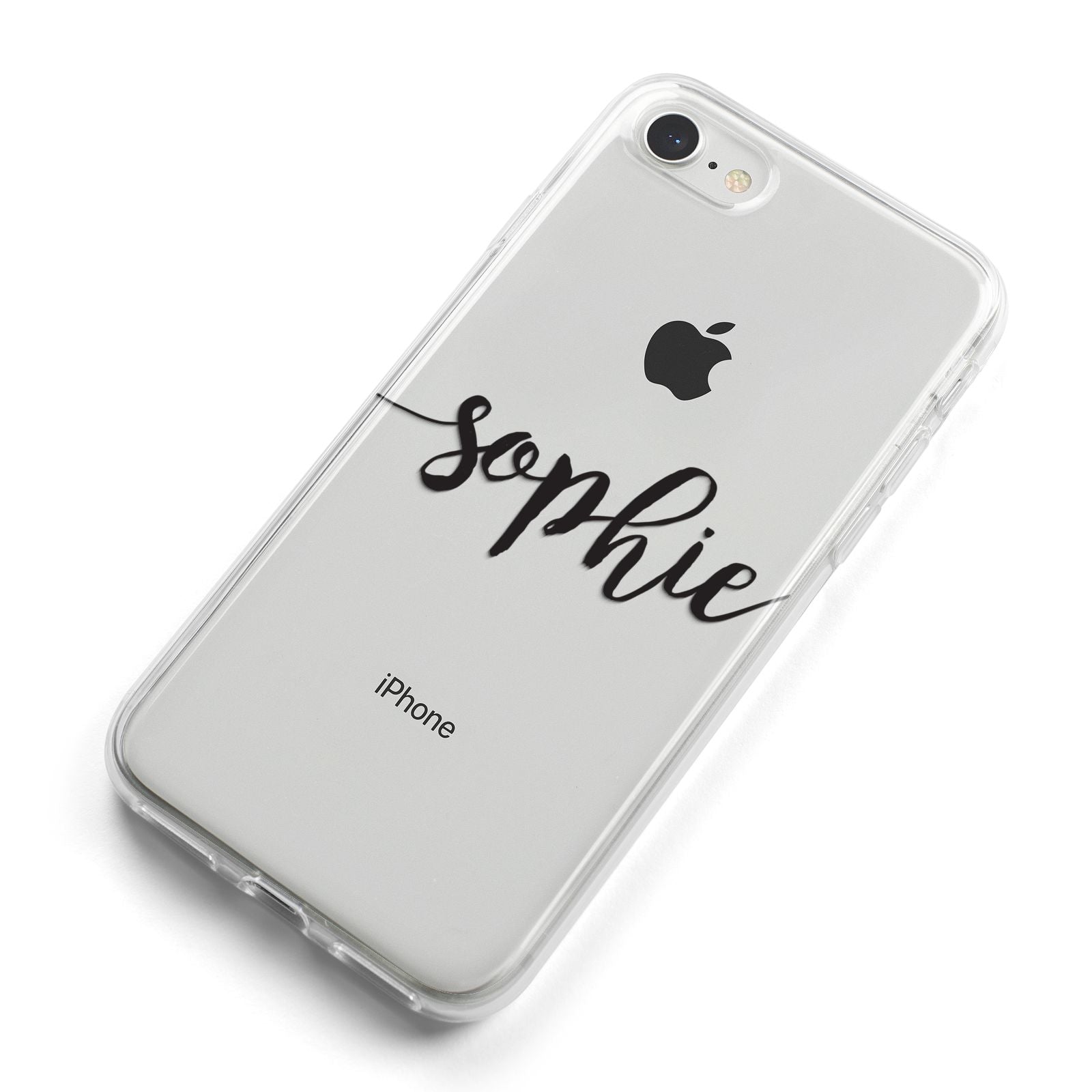 Personalised Scroll Name Handwritten Clear Custom iPhone 8 Bumper Case on Silver iPhone Alternative Image