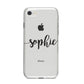 Personalised Scroll Name Handwritten Clear Custom iPhone 8 Bumper Case on Silver iPhone