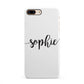 Personalised Scroll Name Handwritten Clear Custom iPhone 8 Plus 3D Snap Case on Gold Phone