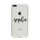 Personalised Scroll Name Handwritten Clear Custom iPhone 8 Plus Bumper Case on Silver iPhone