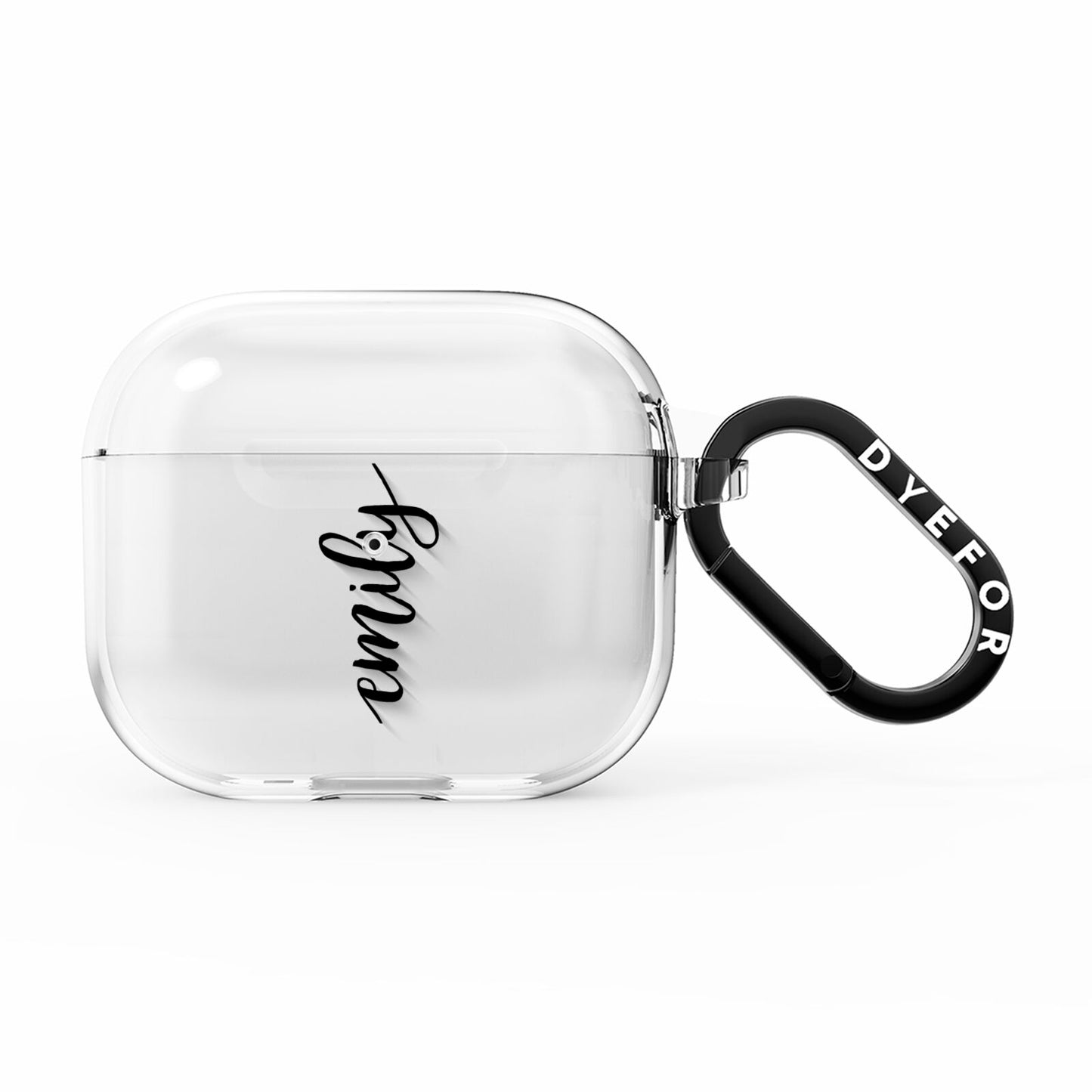 Personalised Scroll Side Handwritten Name Clear AirPods Clear Case 3rd Gen