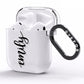 Personalised Scroll Side Handwritten Name Clear AirPods Clear Case Side Image