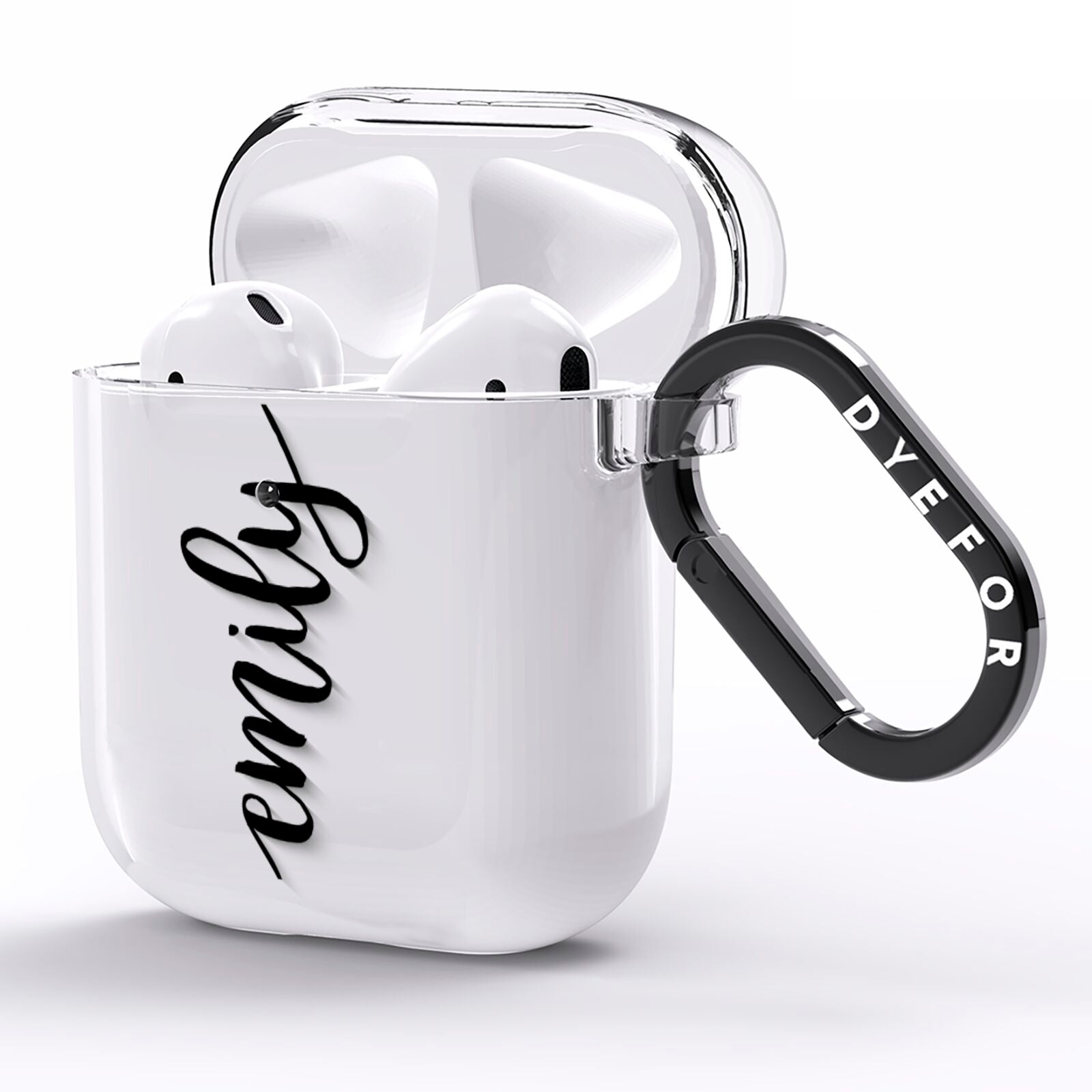 Personalised Scroll Side Handwritten Name Clear AirPods Clear Case Side Image