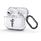 Personalised Scroll Side Handwritten Name Clear AirPods Glitter Case 3rd Gen Side Image