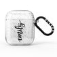 Personalised Scroll Side Handwritten Name Clear AirPods Glitter Case